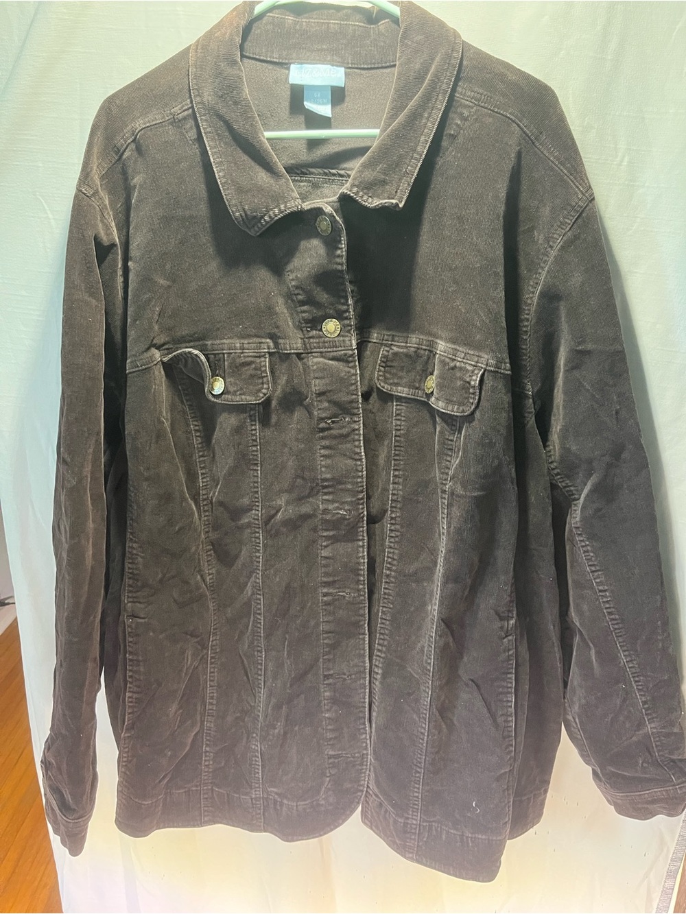 Liz & Me Brown Corduroy Button-Front Jacket